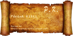 Péntek Kitti névjegykártya